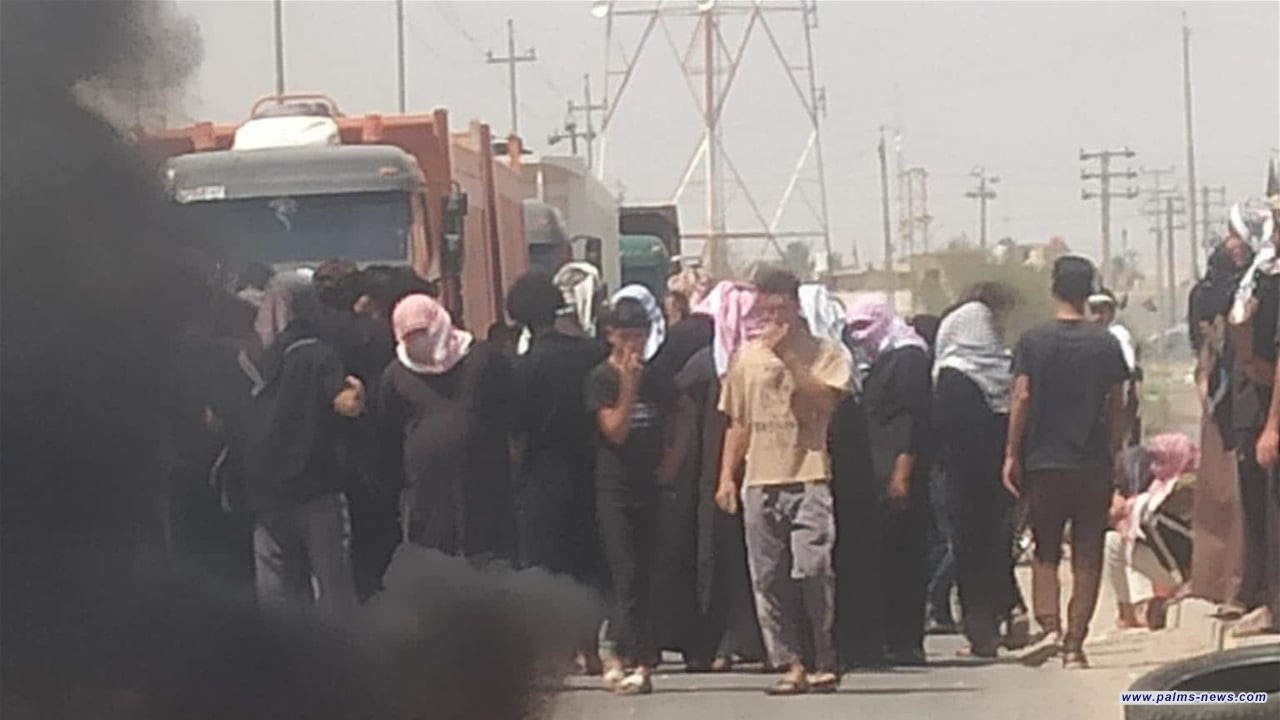 تظاهرات وغلق طريق رئيسي في ميسان